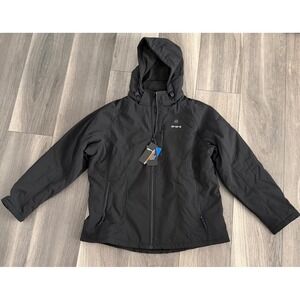 Ororo Women Heated Softshell Jacket with Battery Pack Black Hooded Coat 3XL NEW